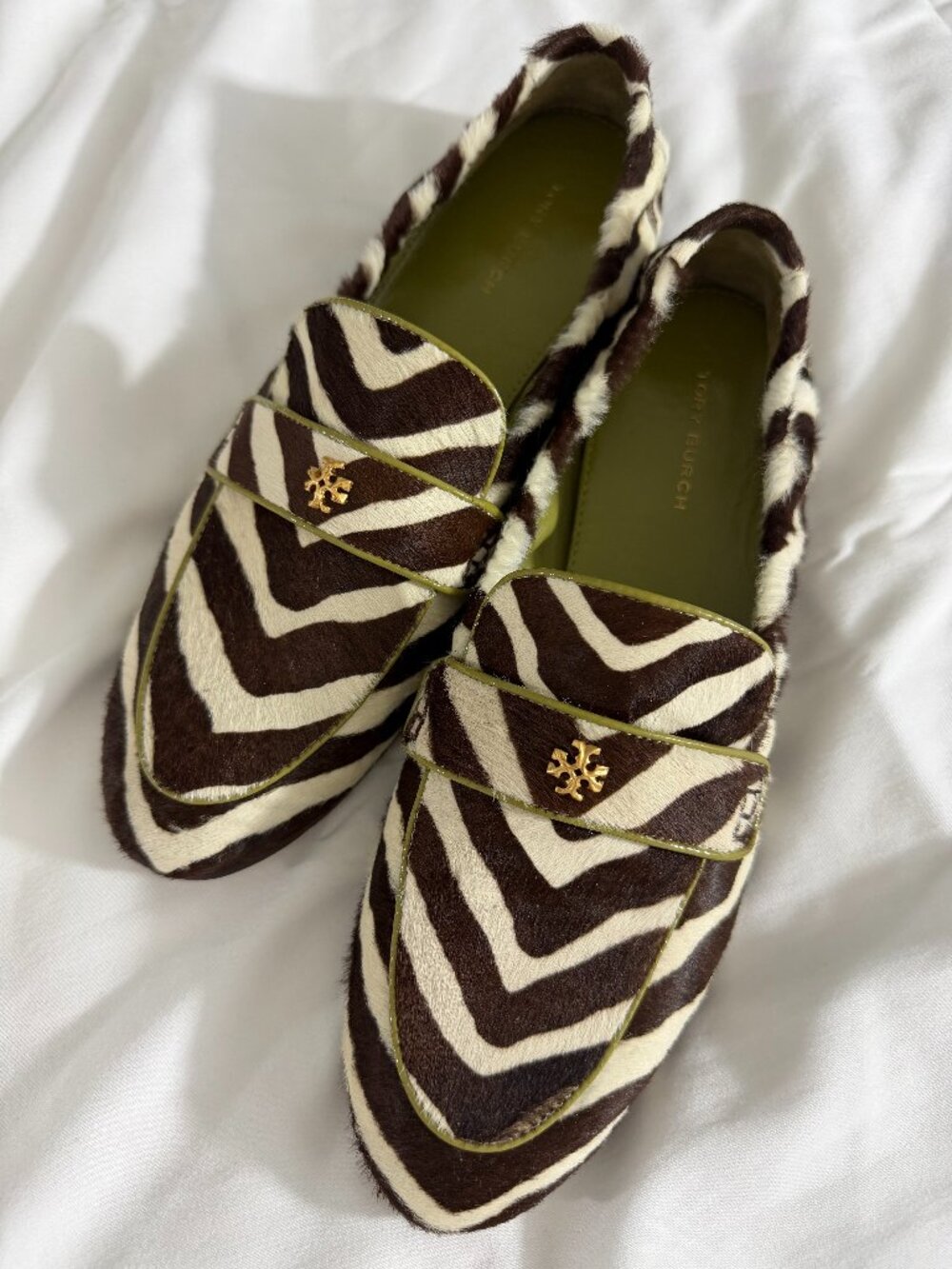 Tory Burch Ballet Loafers in Zebra Calfhair Size 8
